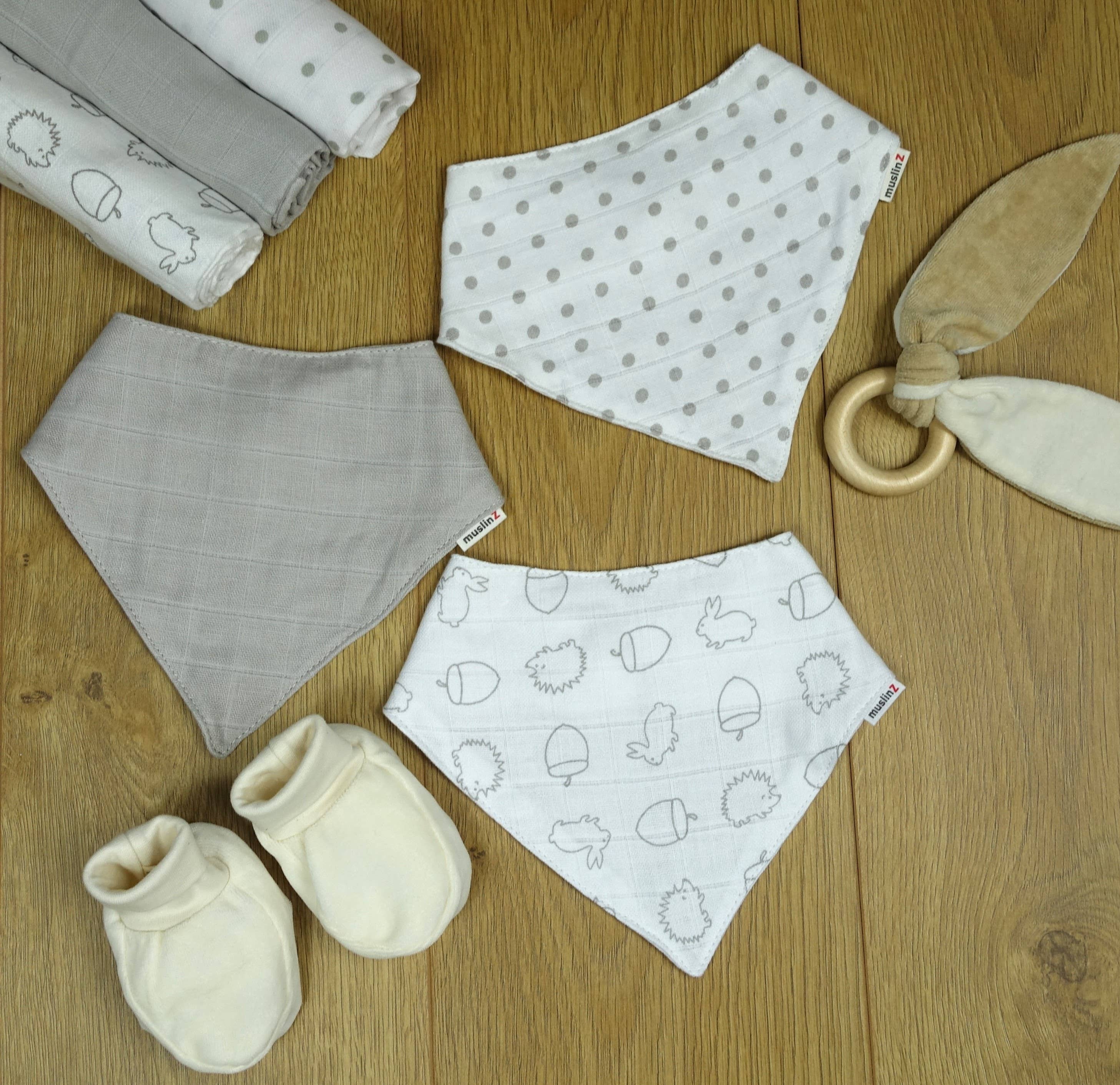 Muslinz - MerryGoRoundUK Ltd – wholesale Bandana bib – MuslinZ 3pk Cotton Muslin Dribble Bibs17