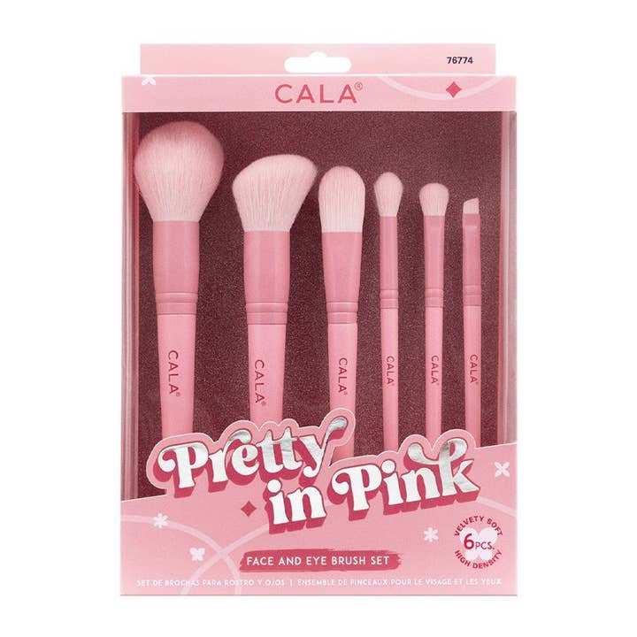 PINEAPPLE Beauty – Großhandel Make-up-Pinsel-Set – CALA 76774 Pretty in Pink Gesichts- und Augenpinsel-Set, 6 Stück