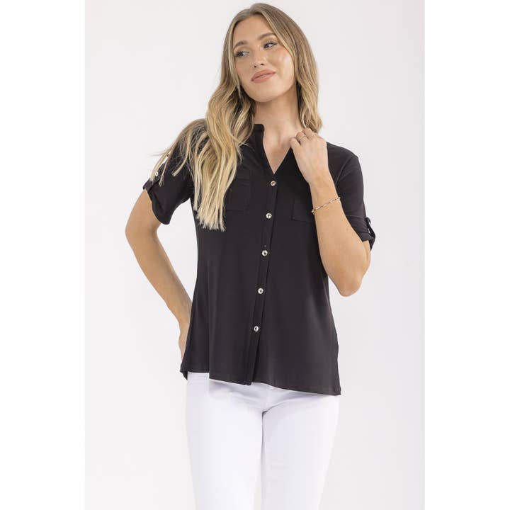 CAMISA MANDARINA COM BOTÕES por atacado de Perseption