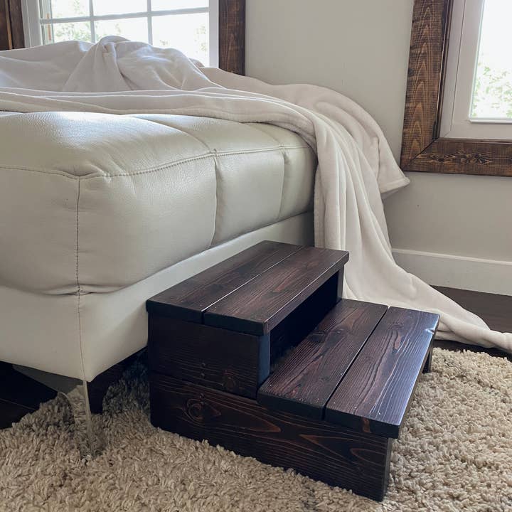 The Wooden Step Stool - Wholesale Stool - Mahogany Red Step Stool3