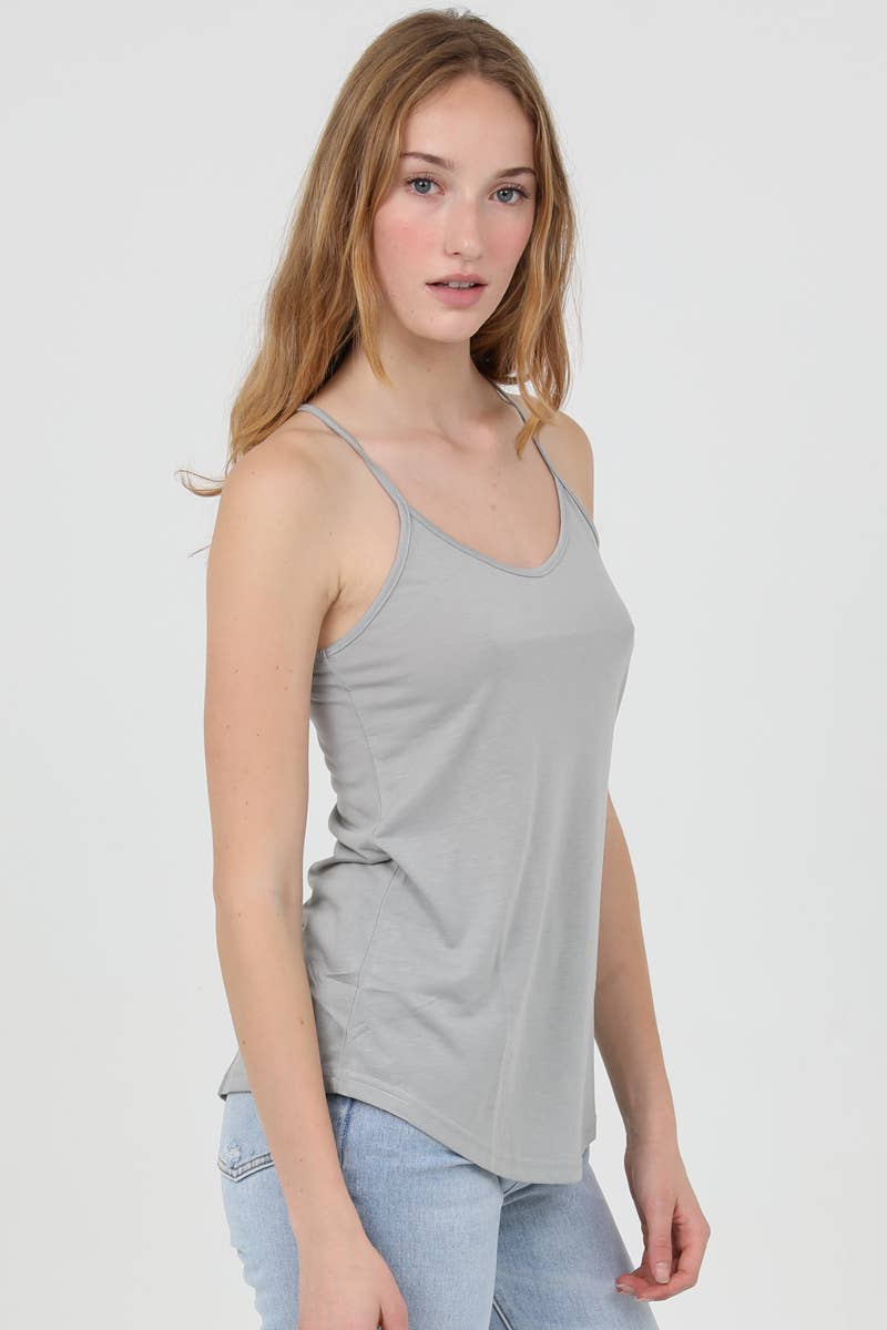 ANGIE - Vente Caraco – femme - DÉBARDEUR CAMISOLE À OURLET ARRONDI X2543-ASIS À DOS NAGEUR25