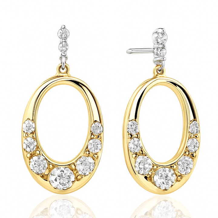 Lolovivi Jewelry - Wholesale Dangle Earrings - The Ellis Drop Earrings - Yellow Gold Lab-Grown Diamond Earrings0