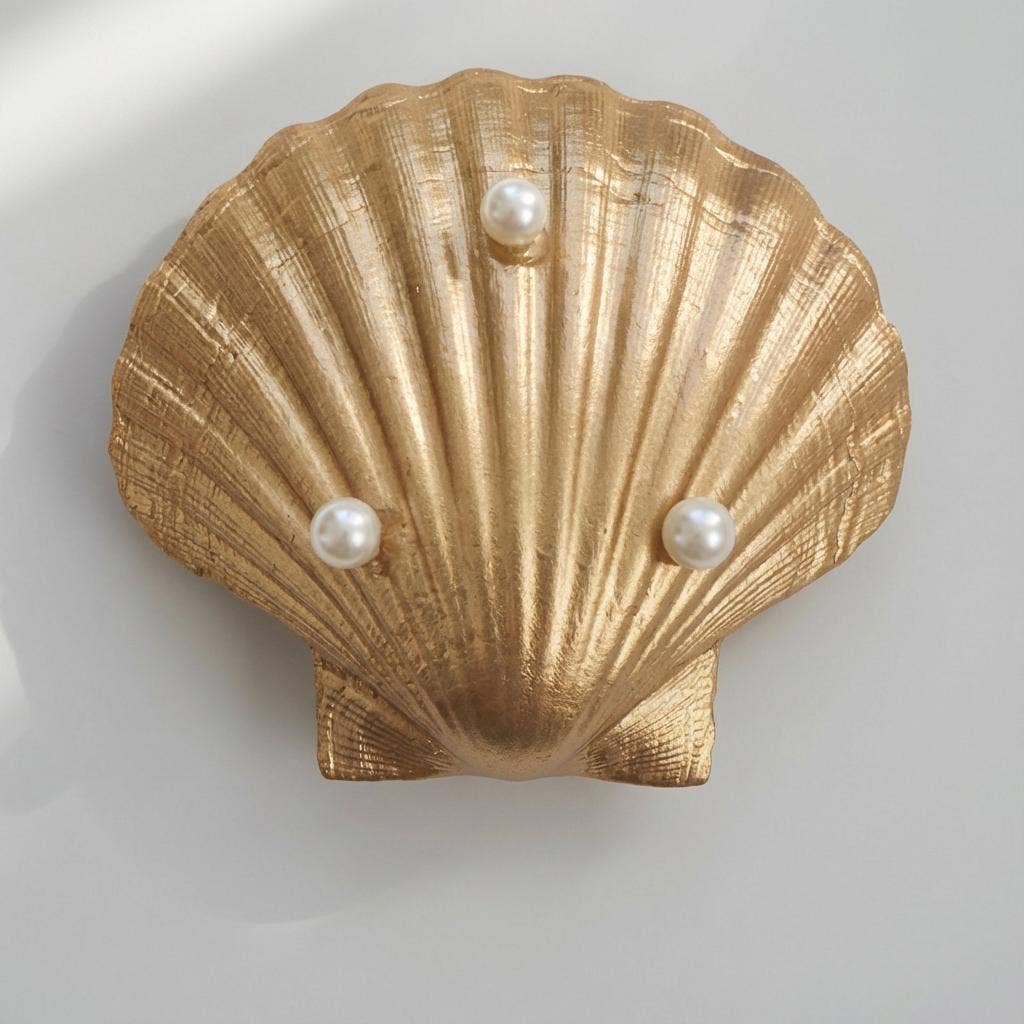 Shell Yeah By Jaks LLC – Engroshandel Smykkeskål – Perle Stjerne Kammusling Skål Smykkeskål – Guldkant3