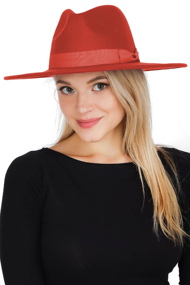 Cap Zone - Vente Chapeau en feutre – unisexe - Chapeau d'éleveur en feutre monochrome à large bord et nœud plat23