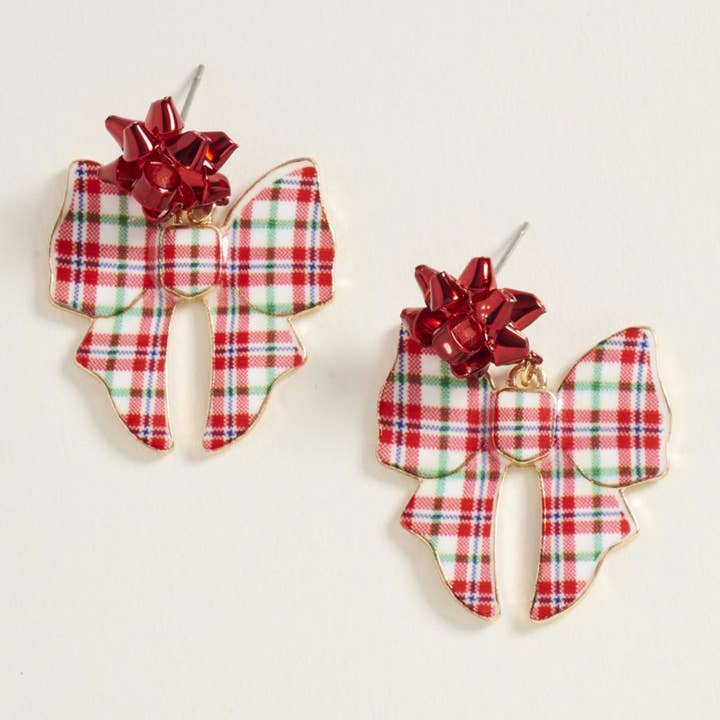Sensibling Corp. - Wholesale Dangle Earrings - Festive Holiday Bow Dangle Earrings4