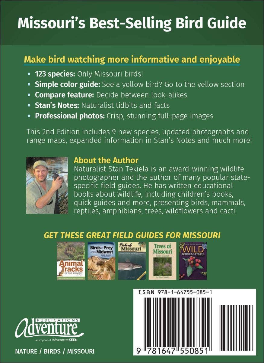 AdventureKEEN - Vente Nature et plein air - Guide de terrain sur les oiseaux du Missouri 2e5