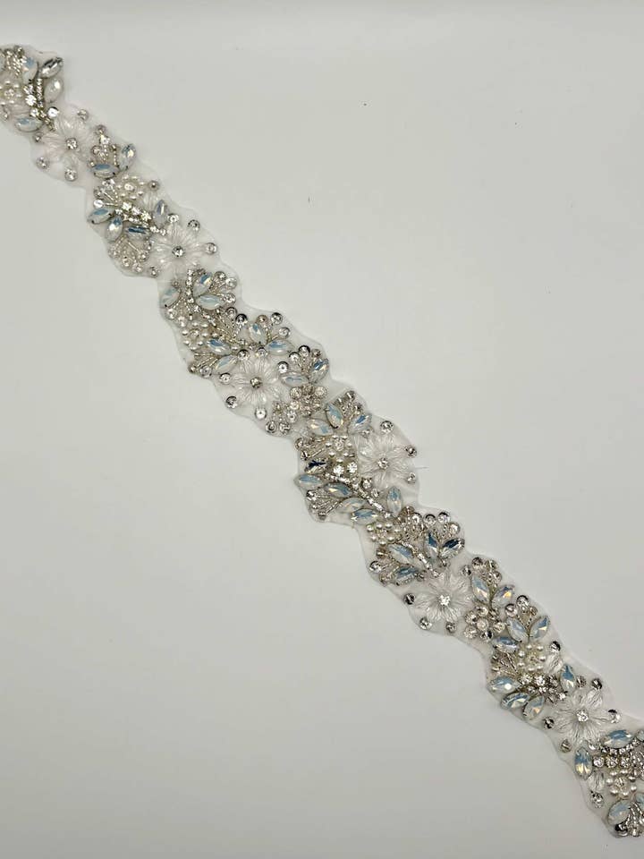 "Grace" Rhinestone and Opal Bridal Belt for wholesale by Appliques with Glitz