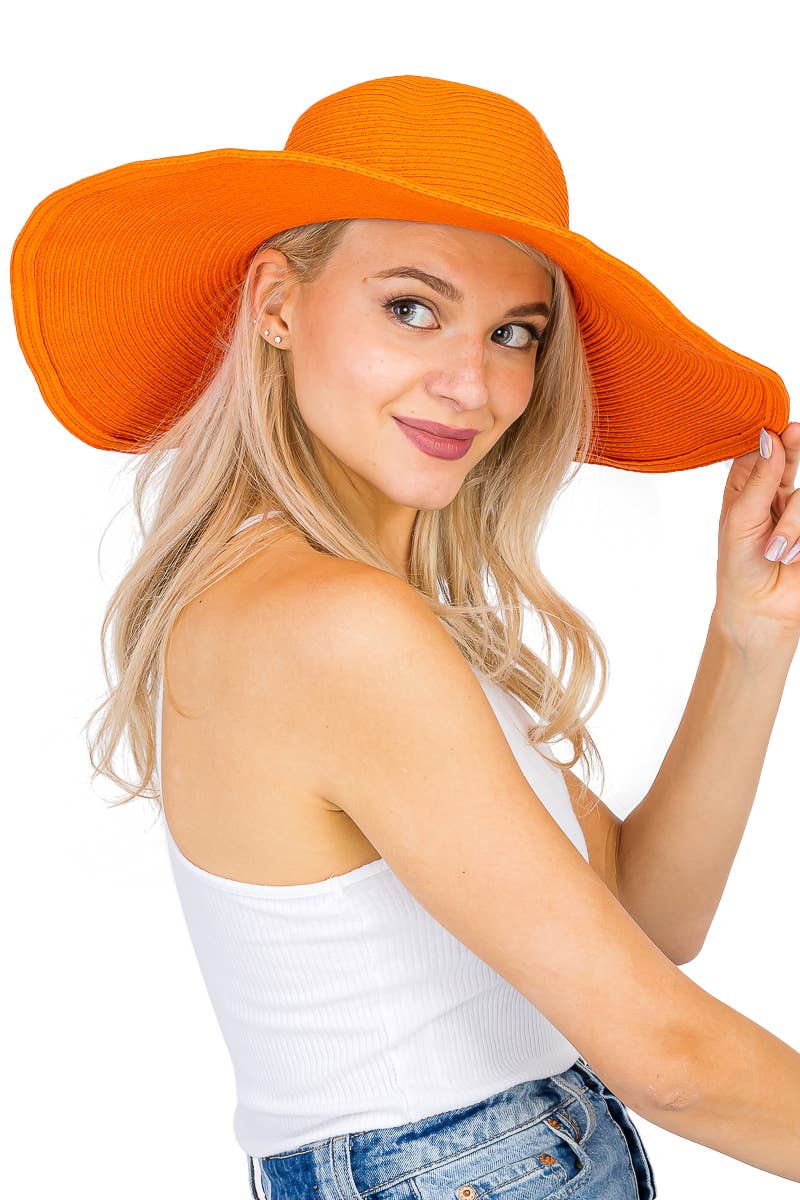 Cap Zone - Wholesale Straw Hat - Women's - Wire Brim Straw Beach Sun Hat36