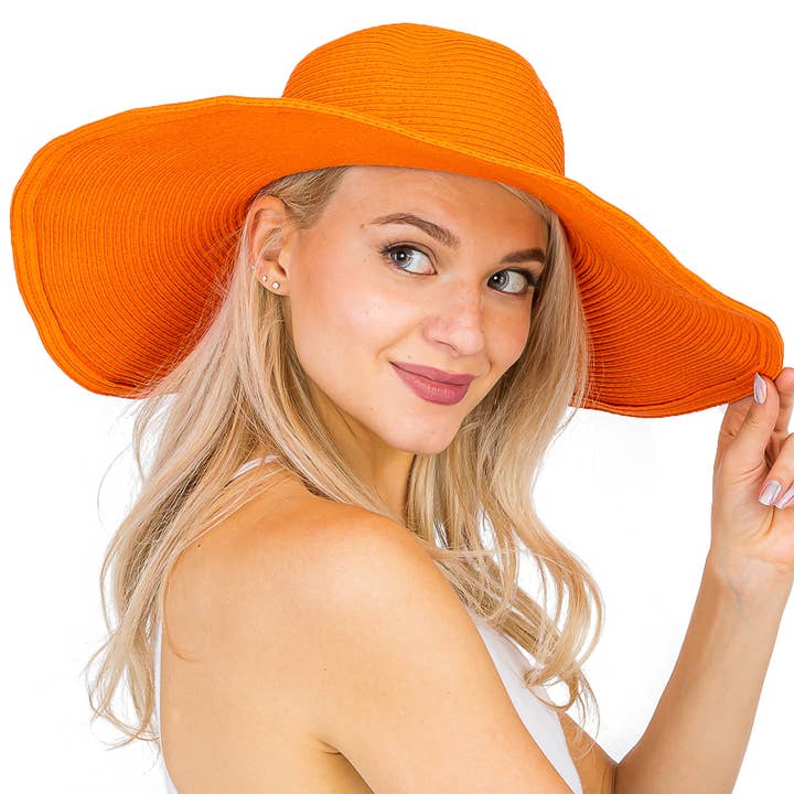 Cap Zone - Wholesale Straw Hat - Women's - Wire Brim Straw Beach Sun Hat36