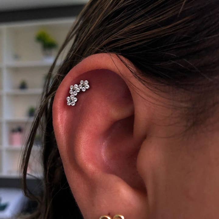 Schmuckgroßhandel - Wholesale Single Earring - Bloomy Piercing | Titan