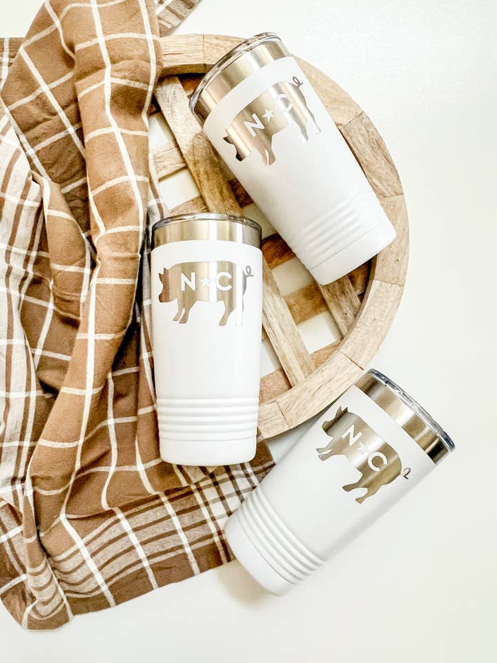 NC Pig Tumbler 20 oz. for wholesale by Mae Designs LLC