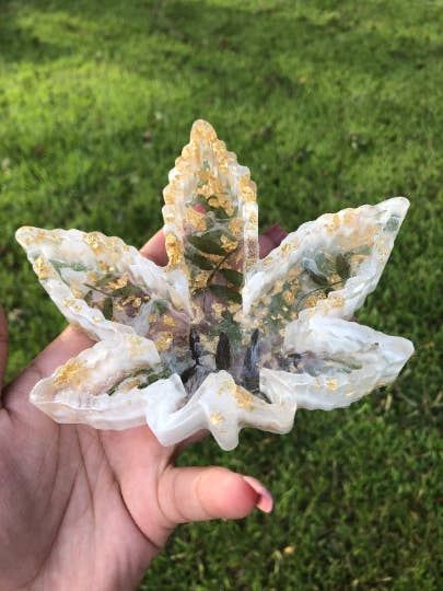 Cendrier à feuilles | Plateau à feuilles | Porte-bibelots contre les mauvaises herbes | Pierre pour la vente par KraftzbyKenzie