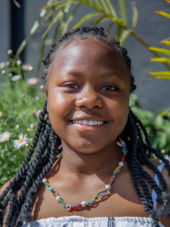 Wildflower Beaded Necklace for wholesale by Grain of Rice Project