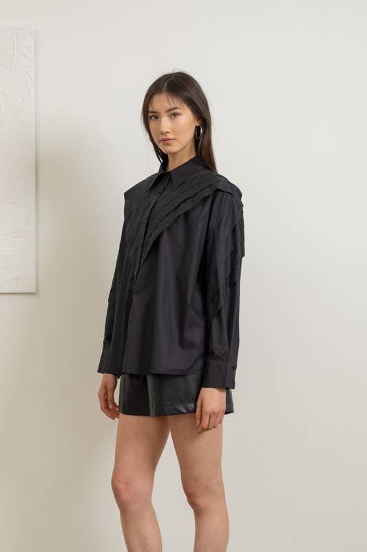 Heyson – wholesale Buttoned-down shirt – Women's – LT1065 Elegant Layered White Blouse15