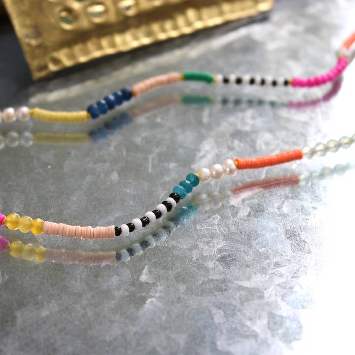 Freudige Station Halskette 21" für den Großhandel von Jen Hough Designs