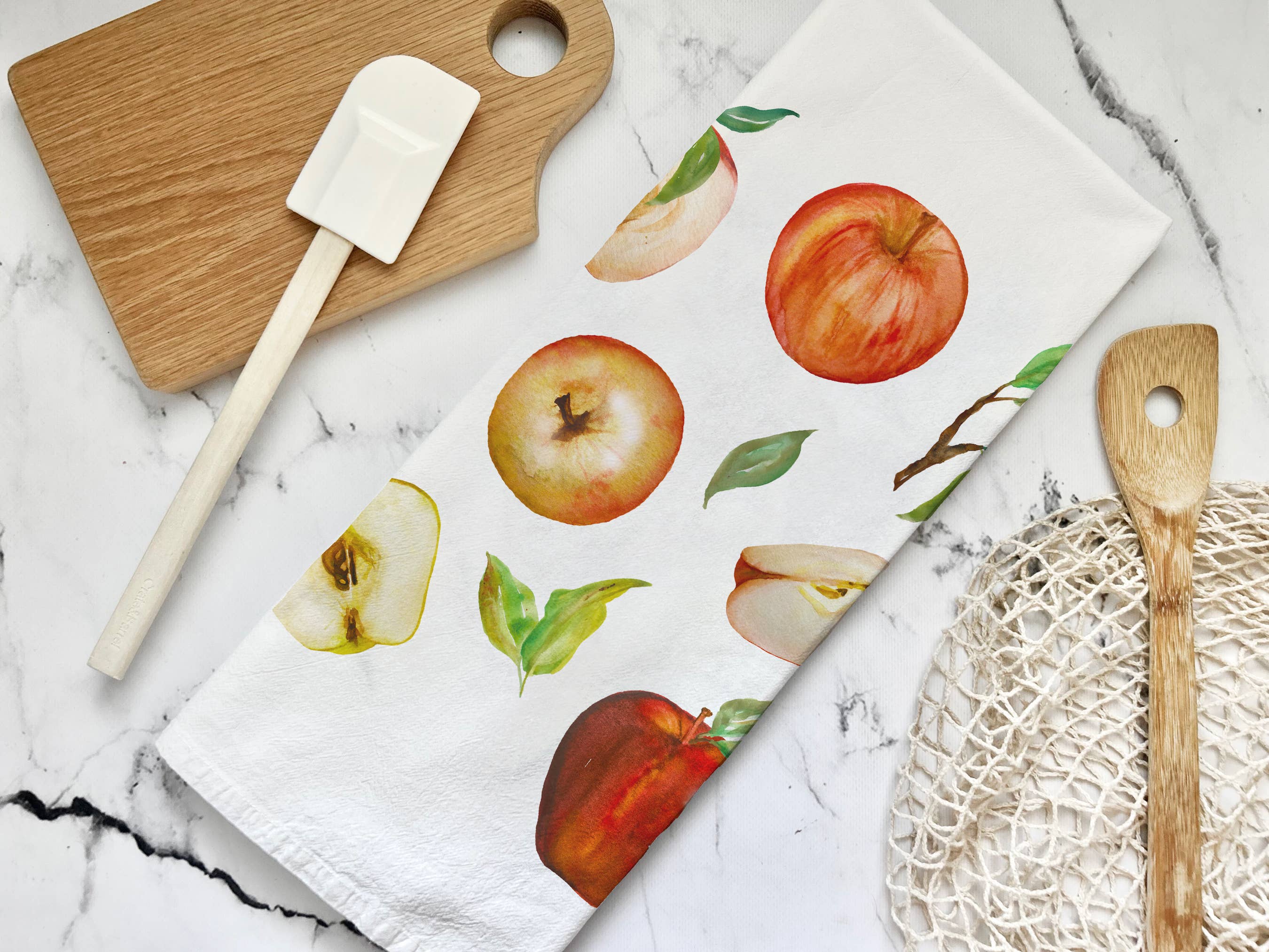 Honey Brush Design® - Wholesale Tea Towel - Apples Tea Towel1