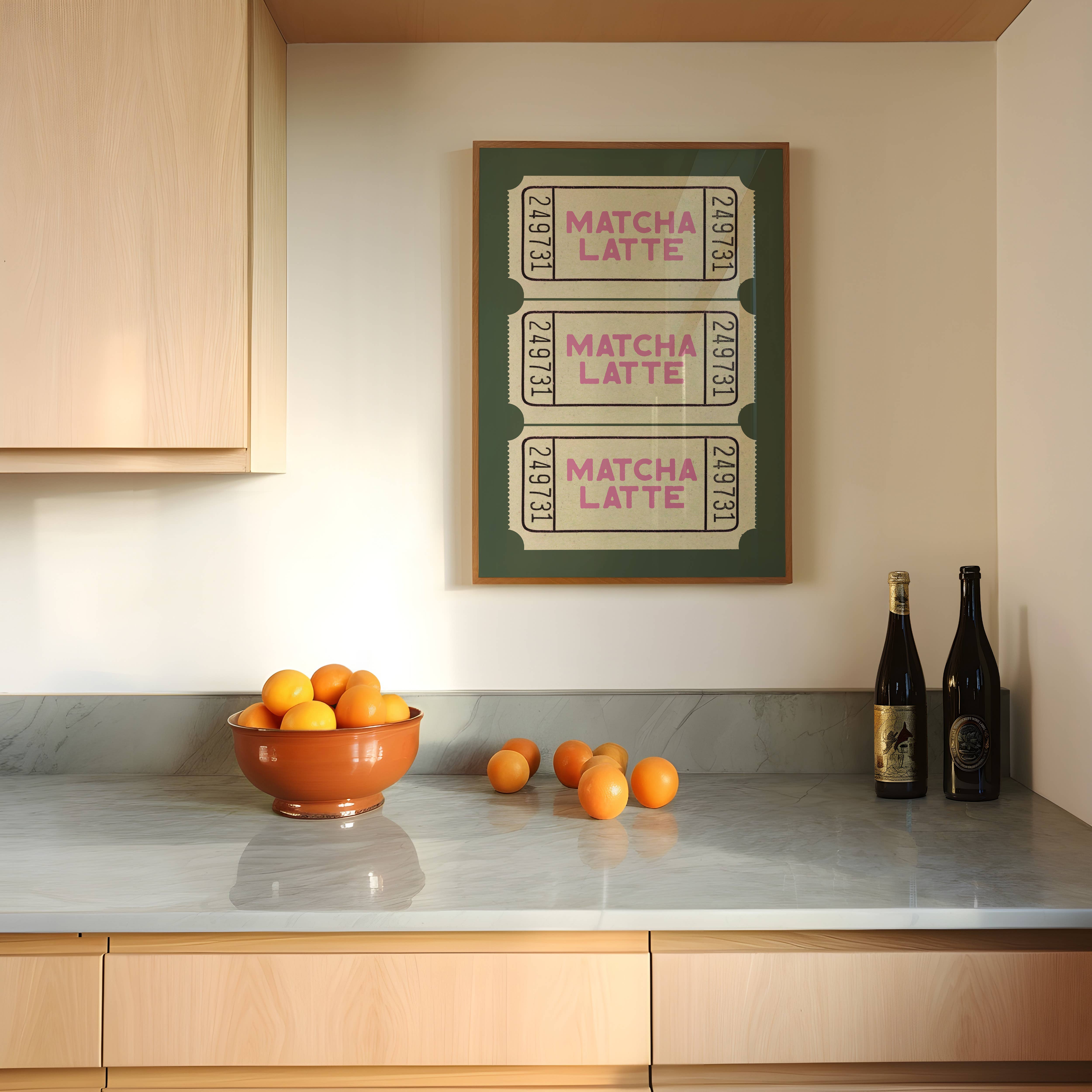 KIKIANDNIM - Wholesale Art Print - Matcha Latte Ticket Print | Coffee Shop Decor1