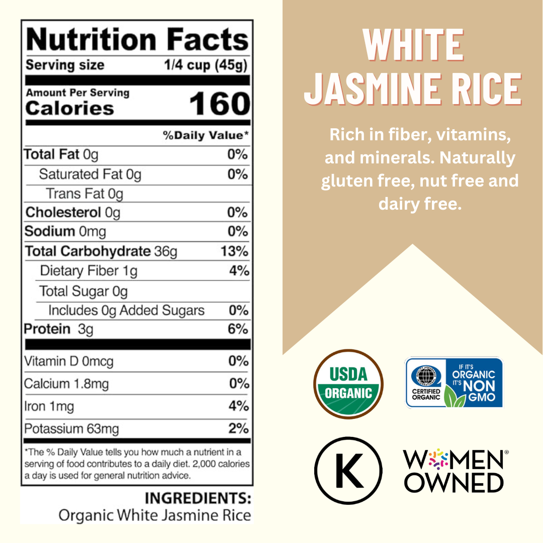 Mountain High Organics – wholesale Rice – Certified Organic White Jasmine Rice - 40lb Bucket1