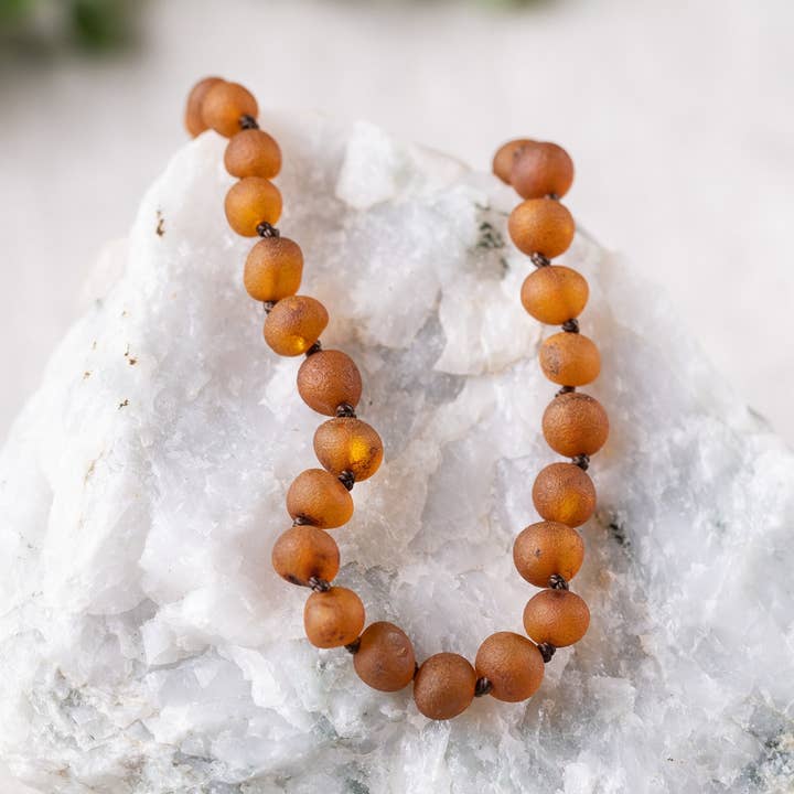 Raw Cognac Baltic Amber Necklace for wholesale by R.B. Amber Jewelry