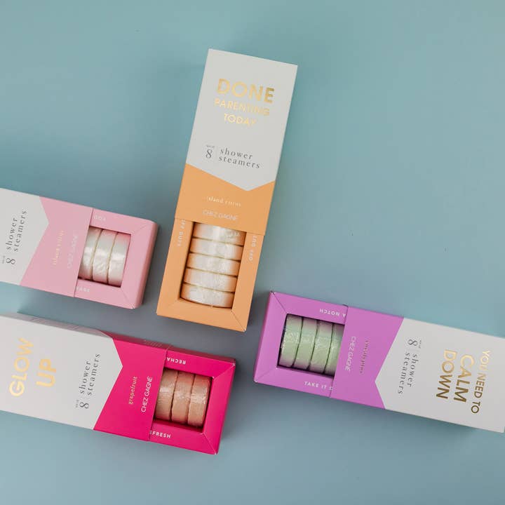 Chez Gagné - Wholesale Shower Steamer/Bomb - You Need To Calm Down - Aromatherapy Shower Steamers - Eucalyptus - Set of 87