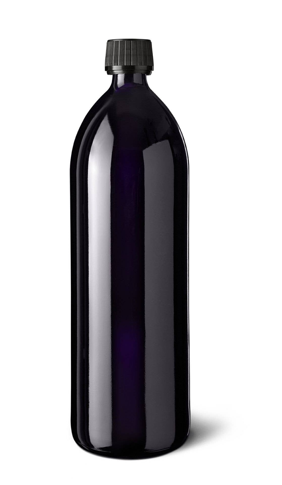 Nocturna – wholesale Vattenflaska – Svart violett 1L glas dryck flaska1