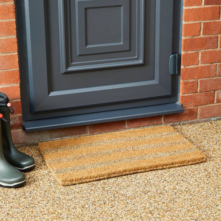 NATURELLE Clitheroe Striped Coir & Seagrass Mat | Hand Knot for wholesale by Esselle Limited