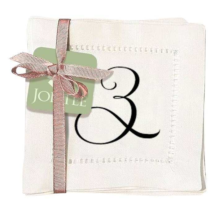 Jolitee - Wholesale Dinner & Cloth Napkin - Hemstitch Napkins - Monogram Script32