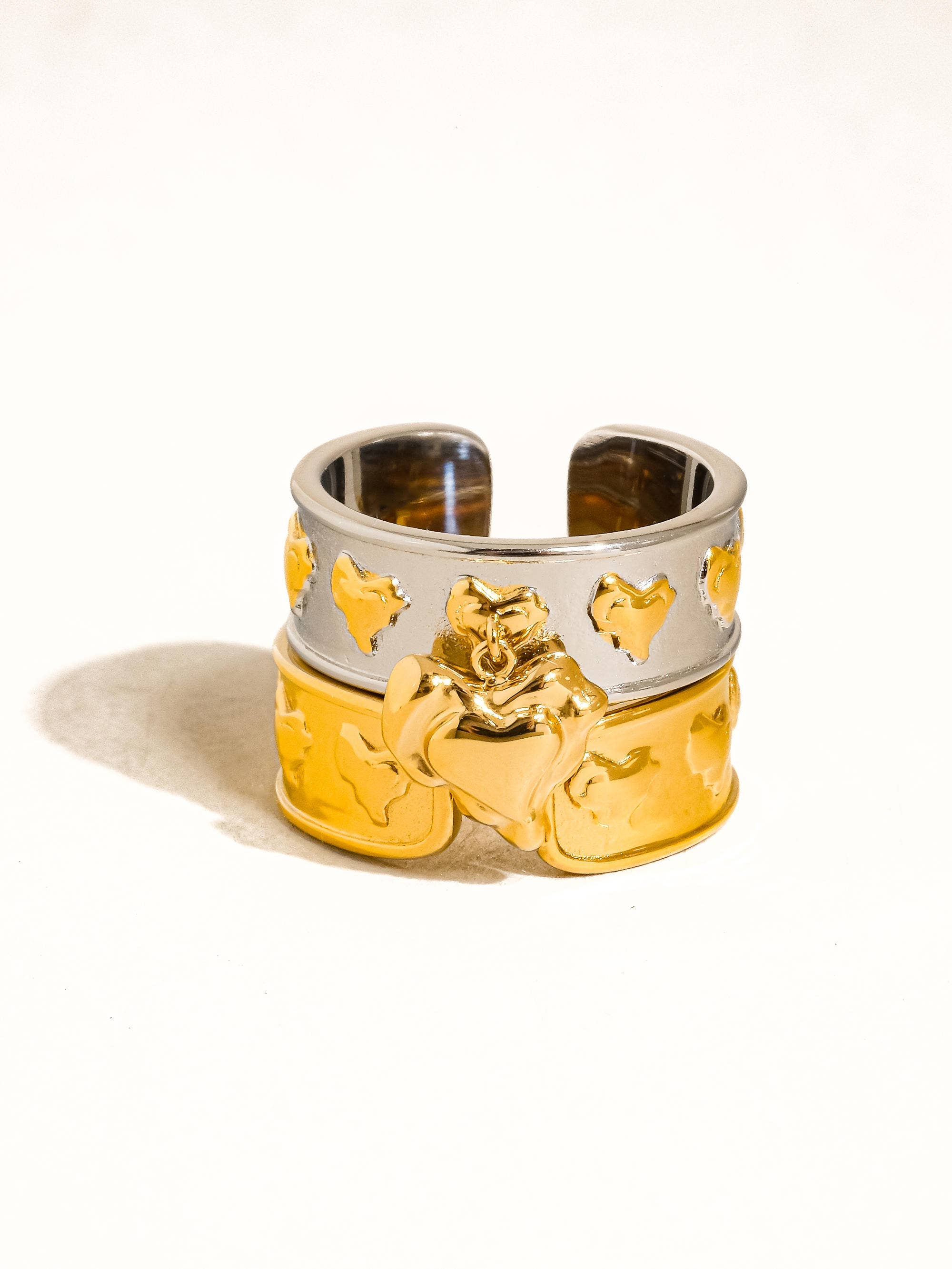 Flânerie by MAIQ - Wholesale Band/Stacked Ring - Alexia 18K Gold Non-Tarnish Multi Heart Dangle Ring3