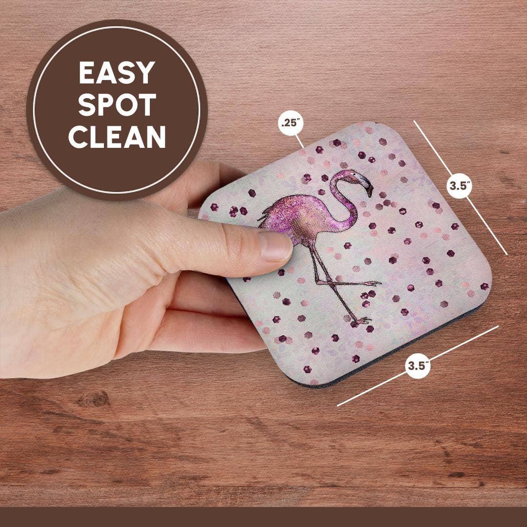 3dRose - Wholesale Coasters - 3dRose, Image of Shimmering And Glittering Flamingo Bird, Coaster13