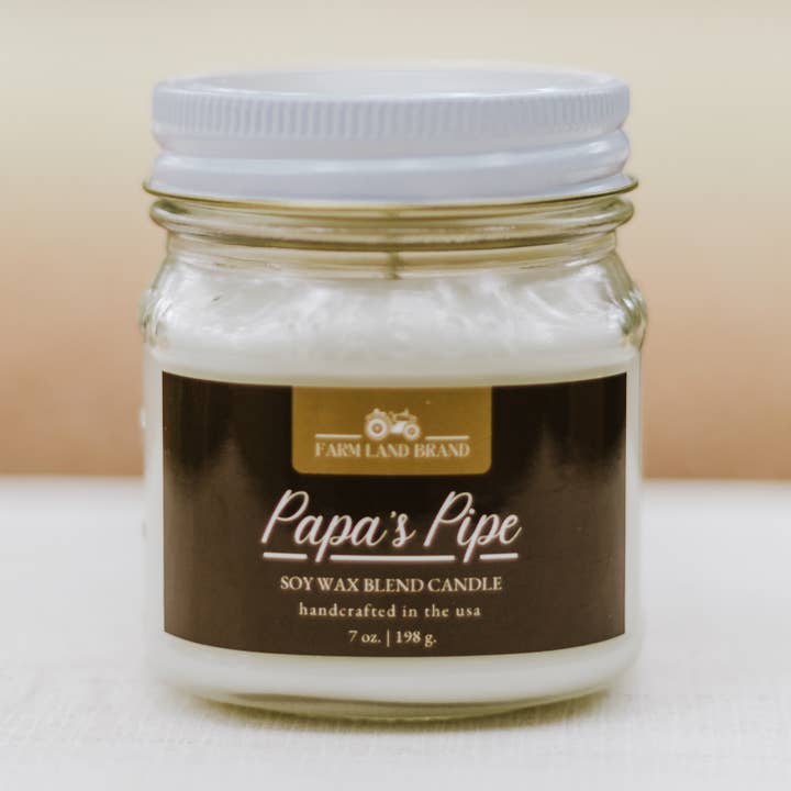 Papa's Pipe Soy Wax Blend Candle for wholesale by Farm Land Brand