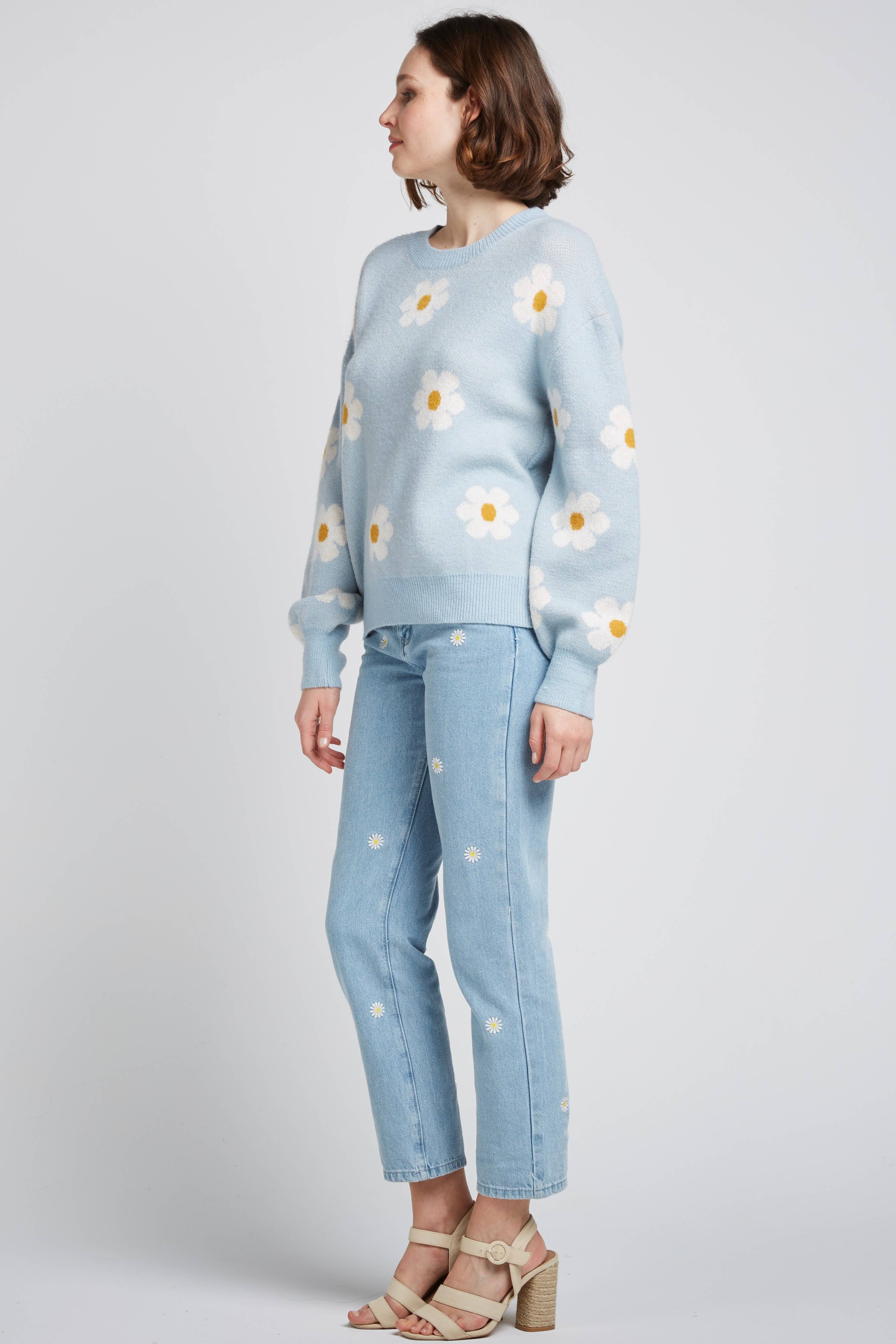 Andy & Lucy - Wholesale Jeans - Women's - BIRKIN - Jeans with embroidered daisies6