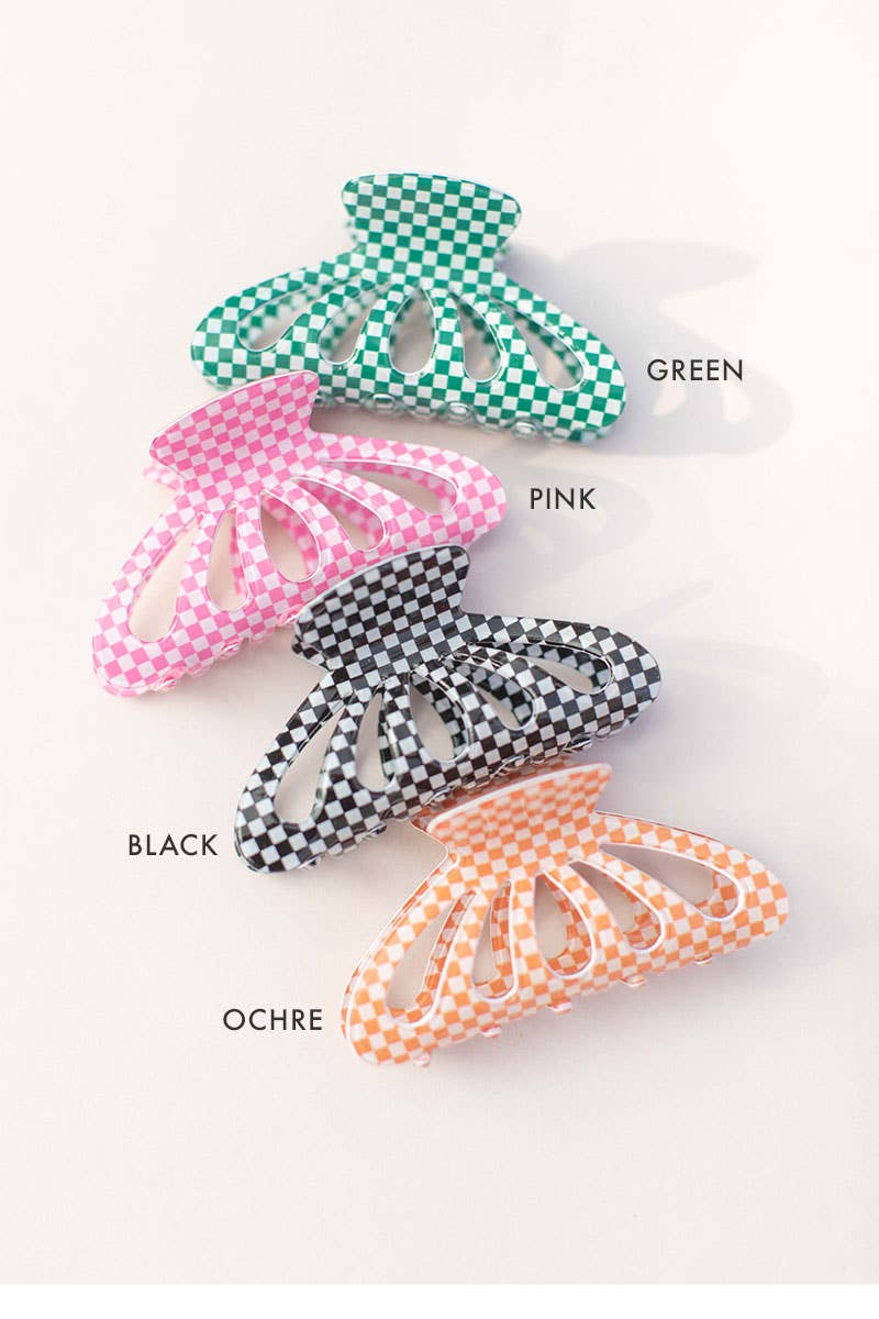 Space 46 Wholesale - Wholesale Hair Clip - Women's - Checker Butterfly Hair Clip1