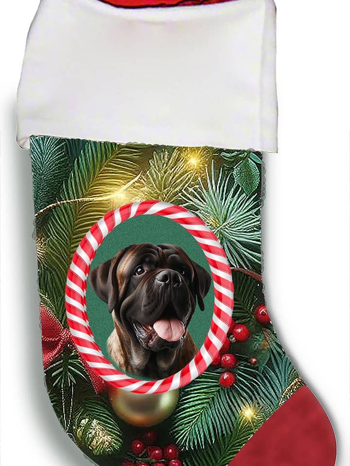 Bas de Noël - Mastiff bringé pour la vente par Best of Breed Products