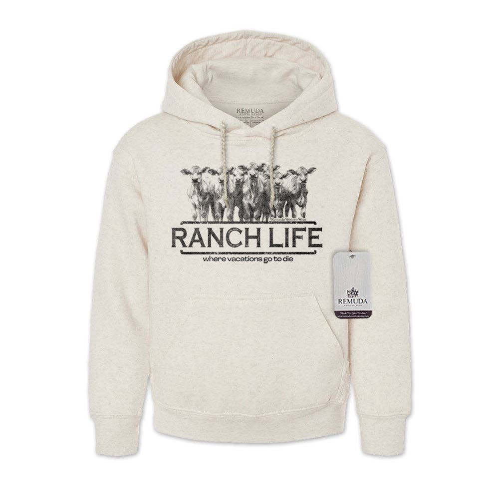 Remuda Western Wear - Wholesale Hoodie - Unisex - Ranch Life: Where Vacations Go To Die - Adult Unisex Western Hoodie6
