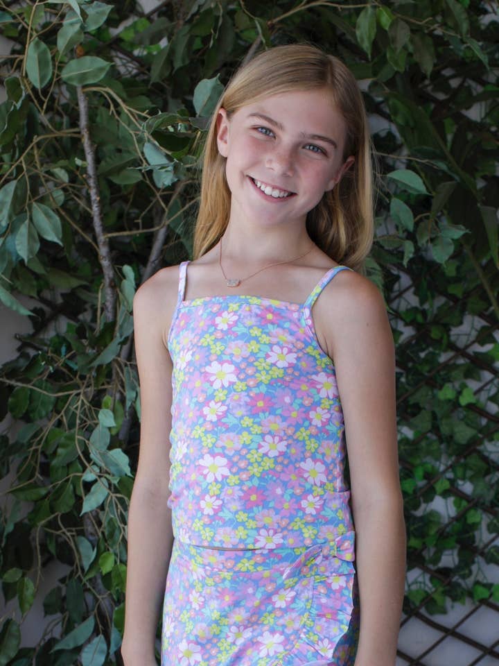 Rundum bedrucktes Tween-Tanktop mit Blumenmuster für den Großhandel von Paper Flower