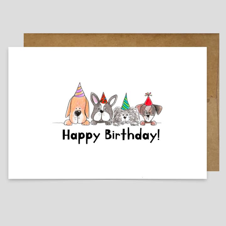 Kevin & Kaia - Wholesale Birthday Card - Happy Birthday Dogs - Greeting Card