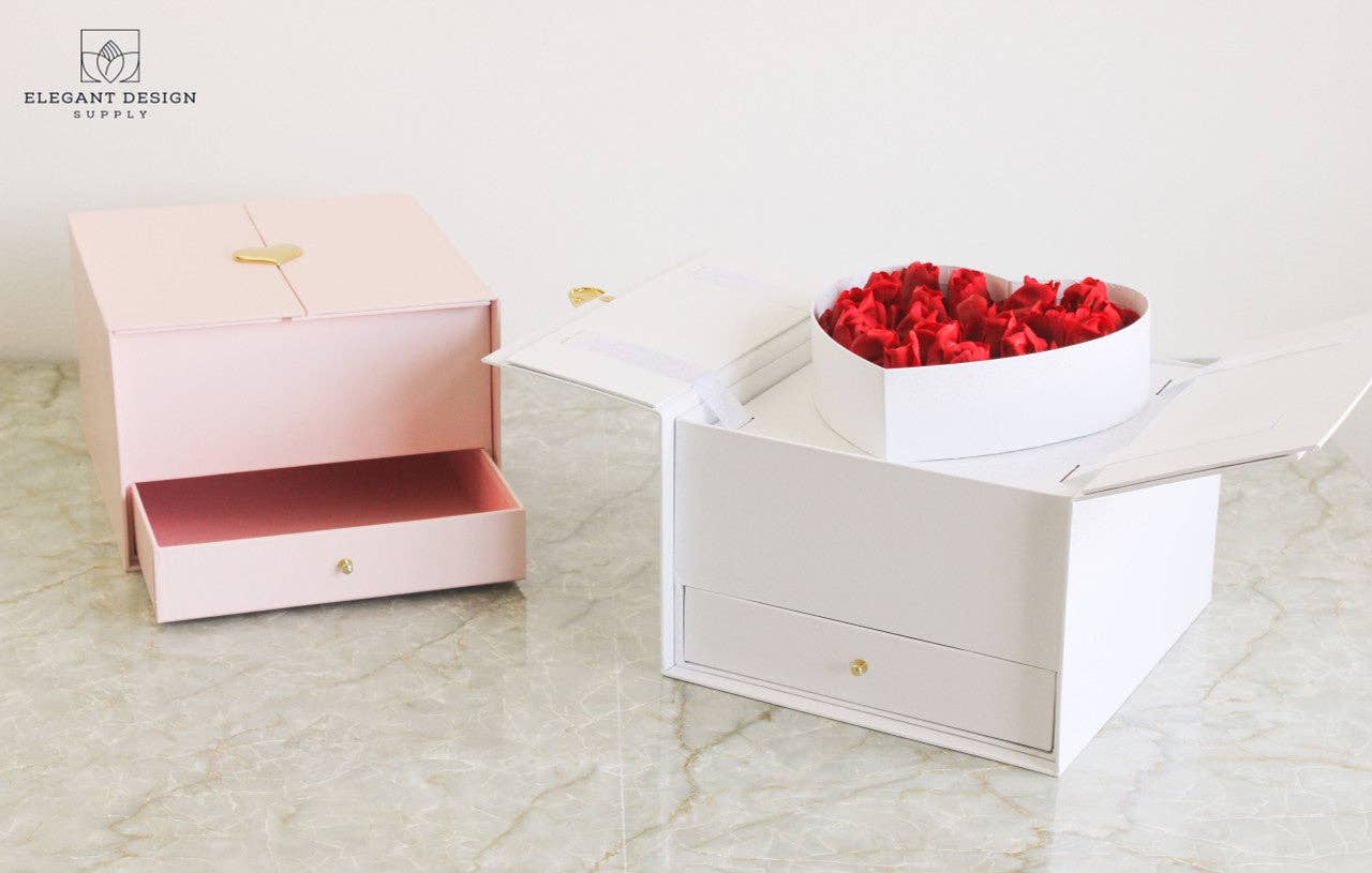 Elegant Design Supply - Wholesale Gift Box - Pull-up Heart Flower Box with Drawer16