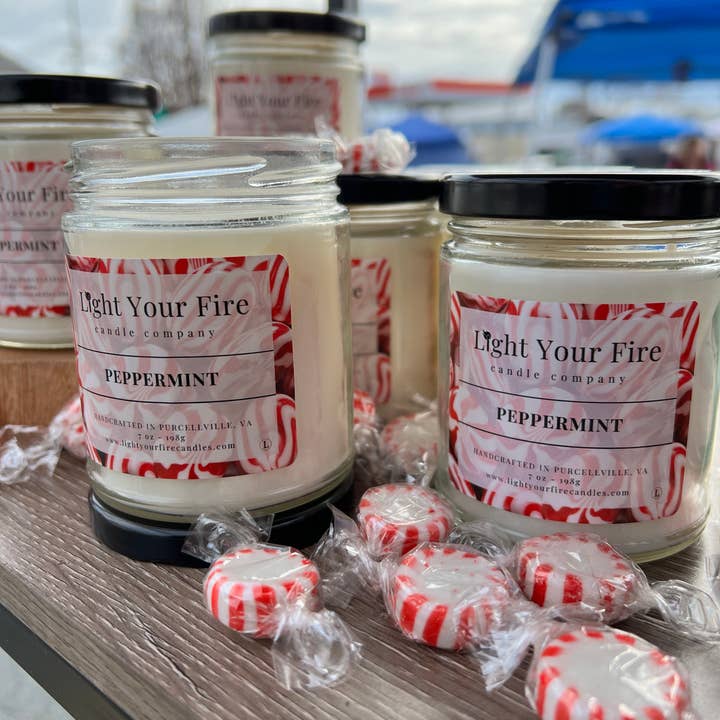 Light Your Fire Candle Co - Wholesale Jar/Filled Candle - Peppermint Candle2