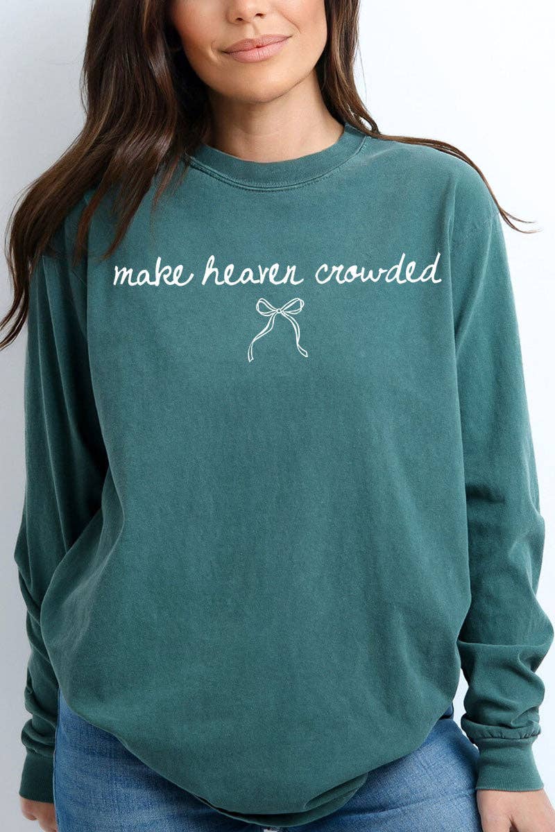 Wholesale Accessory Market - Wholesale Screen Printed T-Shirt - Women's - White Make Heaven Crowded Coquette Comfort Colors Heavyweight Long Sleeve T-Shirt9