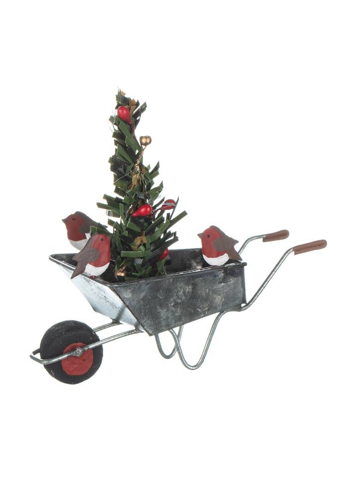 Robins On Wheel Barrow for wholesale by Shoeless Joe Ltd