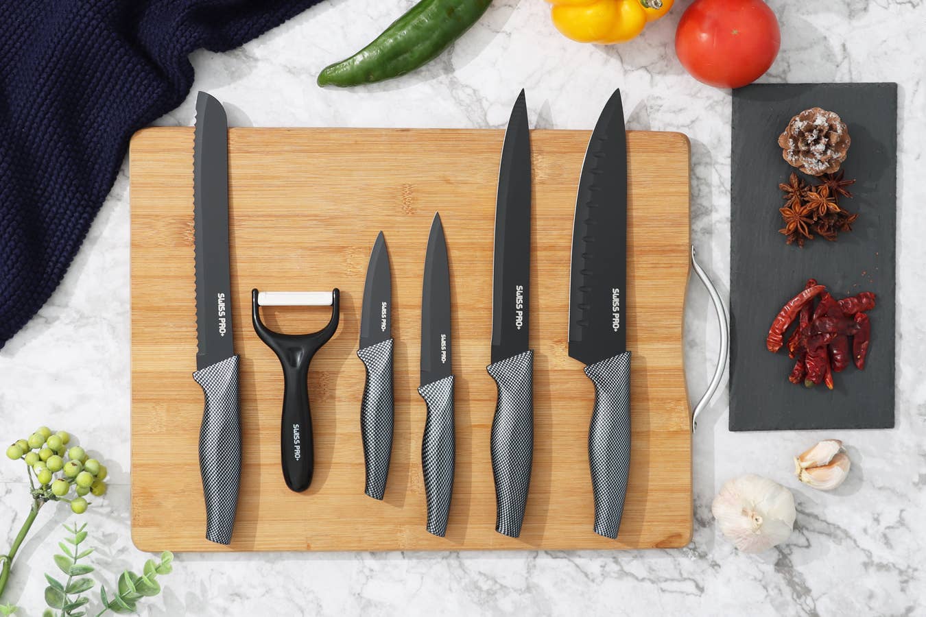 Swiss Pro+ - Wholesale Knife Set - 6 PCS Kitchen Knife set Carbon12