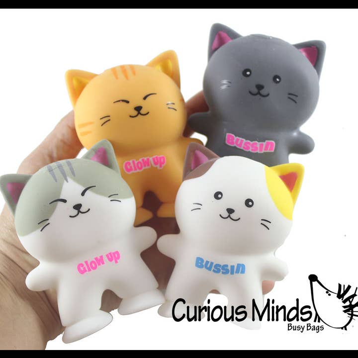 Curious Minds Toys - Wholesale Squishy Toy - Kids & Baby - 1 Stretchy Suction Foot Cat Sand Filled - Kitty Lover Sensor0