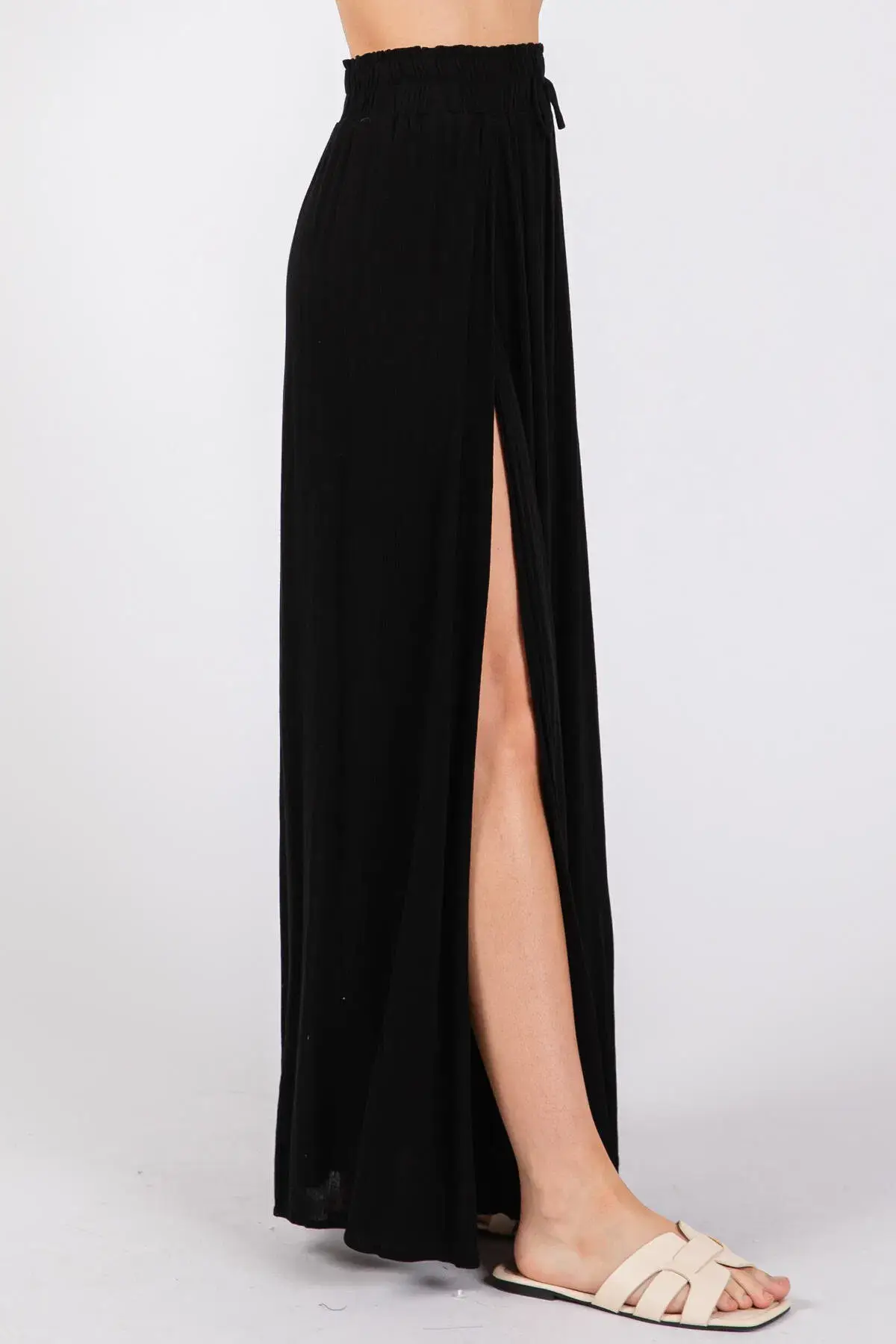 Final Touch - Wholesale Skirt - Women's - Solid Thigh Split Maxi Skirt - S80050A5