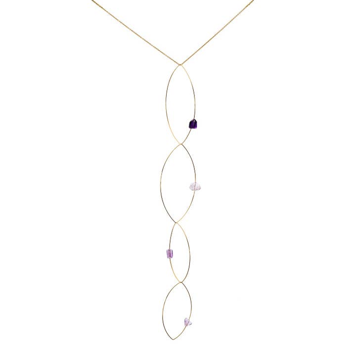 'Morph It!' Necklace with Amethyst for wholesale by Melissa McArthur - Jewellery Made in London