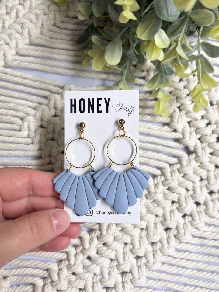 Charlotte Dangles - Princess Blue for wholesale by Honey & Charity Earrings