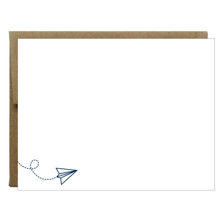 Paper Airplane Letterpress Card for wholesale by Idea Chic