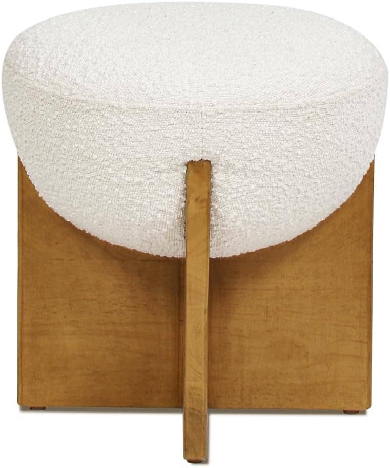 Jennifer Taylor Home - Wholesale Ottoman - Bali 18.5" Round Upholstered Ottoman with Natural Wood Base8