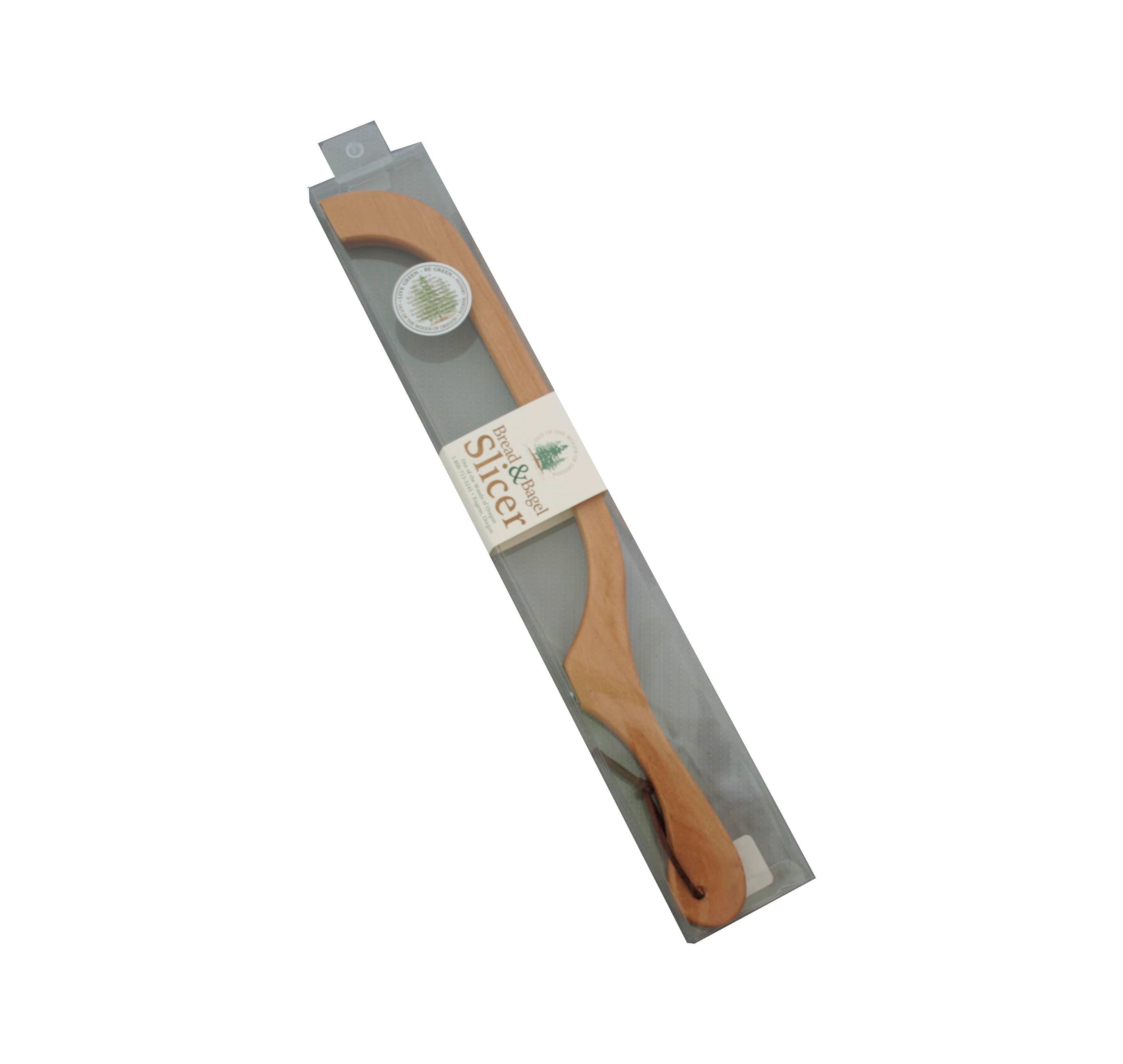 Out of the Woods of Oregon - Wholesale Kitchen/Utility Knife - Out of the Woods Bread & Bagel Slicer - Natural Alder Finish2