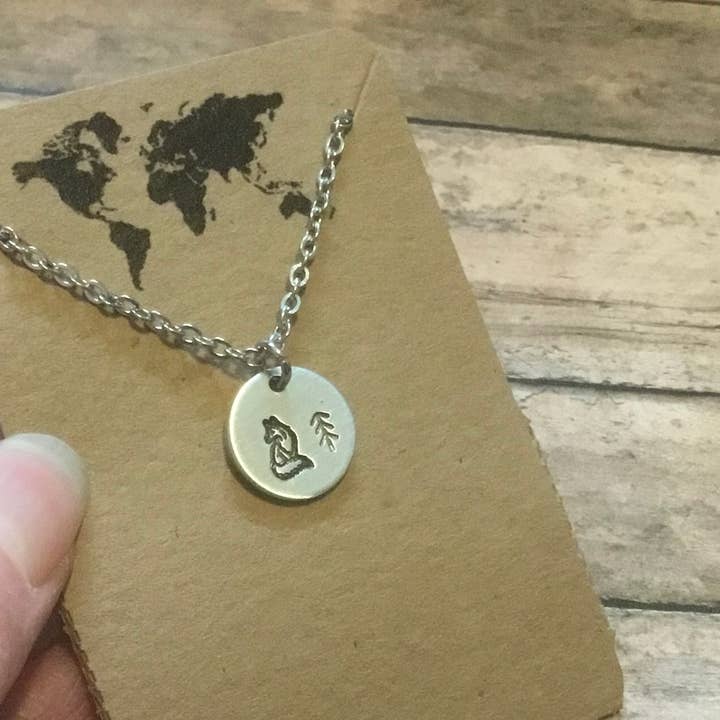 Fox with tree charm necklace in silver color for wholesale by Jamie Haley Designs