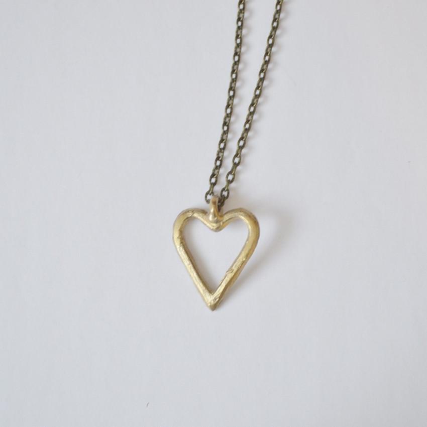 Alora Boutique Inc. - Wholesale Pendant/Charm Necklace - Akoma | Heart Pendant Necklace | Recycled Brass4